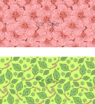Seamless pattern - flowers, leaves.