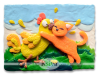 Molded from clay.