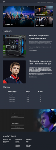 Дизайн сайта киберспортивной команды