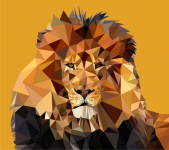 Лев в стиле low poly