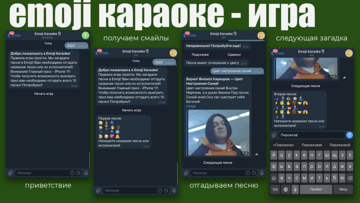 Чат-бот - игра Emoji Karaoke