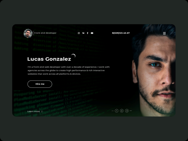 Landing page for programmer