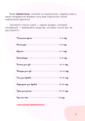 Тексты для чек-листа