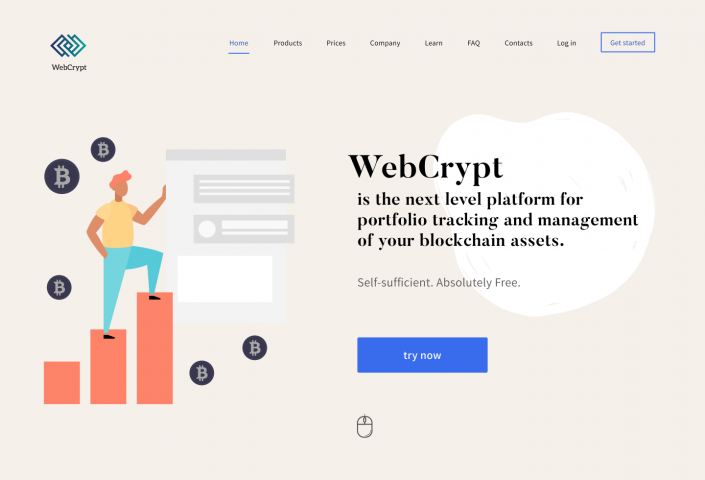 WebCrypt landing page.