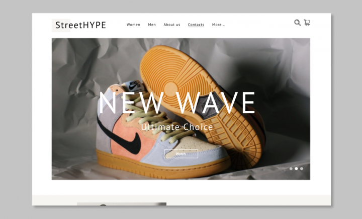 Лендинг для магазина спортивной обуви, одежды