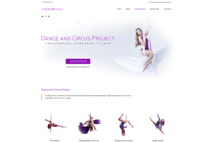Dance and Circus Project / Website Design