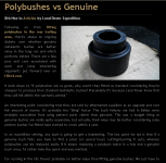 Polybushes vs Genuine