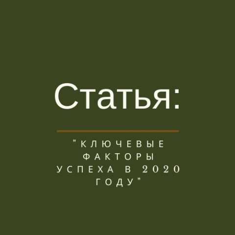 Статья "Ключевые факторы успеха в 2020 году"