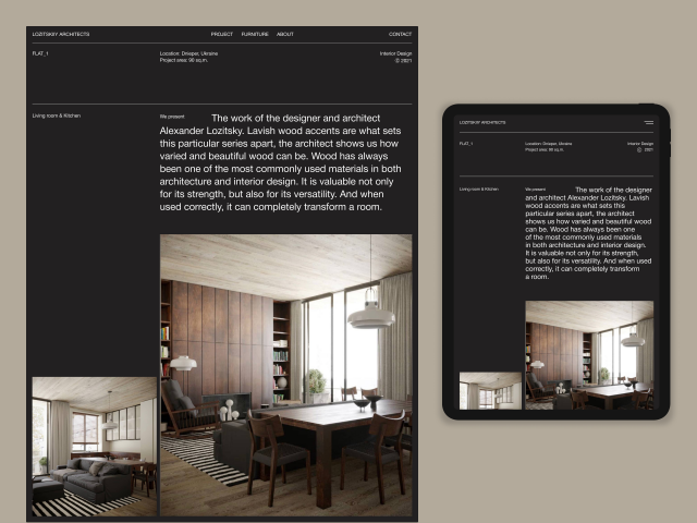 Дизайн сайта для LOZITSKIIY ARCHITECTS