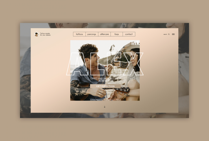 Landing page "Alex tattoo" портфолио тату-мастера