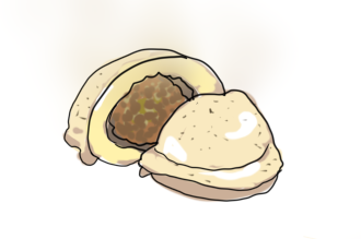 мясной пирожок на пару