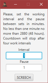 Pomodoro Clock Screecher