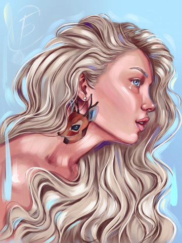 Женский портрет в стиле "масло" ( digital art)