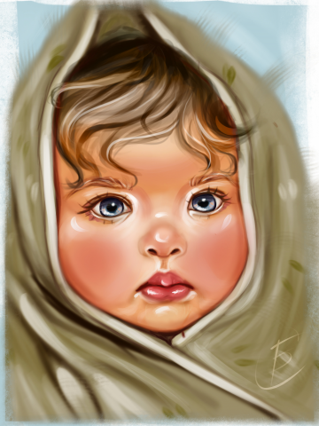 Детский портрет в стиле "масло" ( digital art)