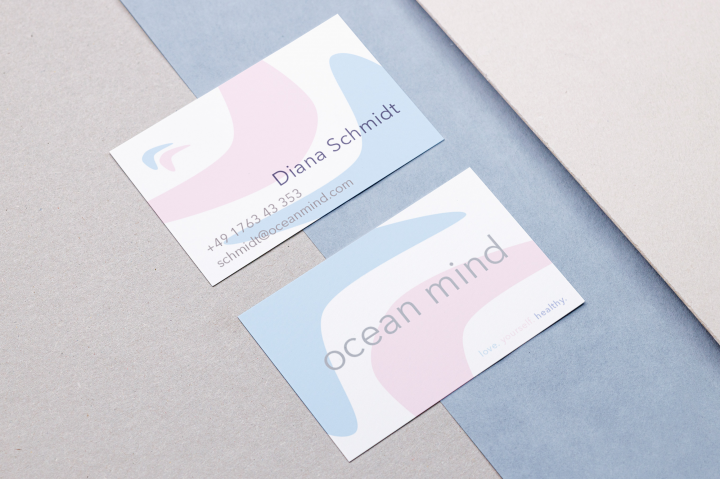 Логотип и айдентика для йога-студии Ocean Mind