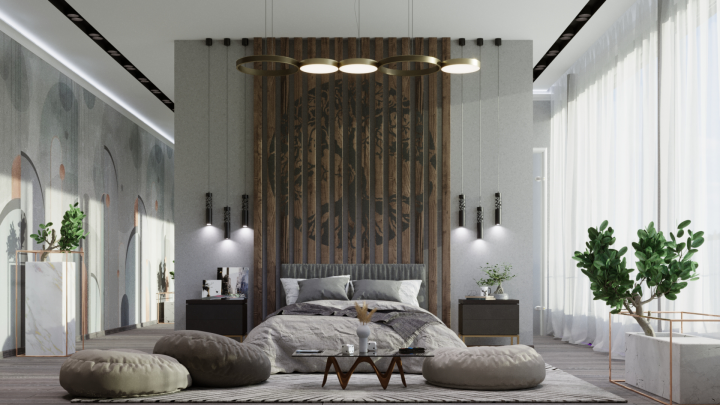 Визуализация спальной комнаты