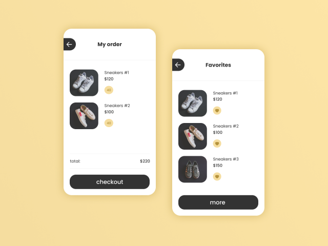 UI Online shop. Part 2