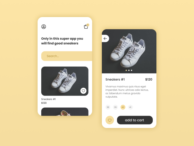 UI Online shop. Part 1