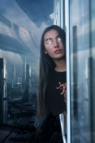 Фотомонтаж в стиле киберпанк