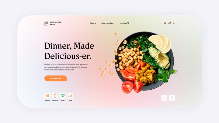 Сайт сервиса доставки еды