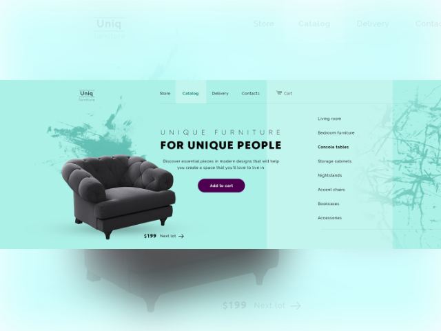 Дизайн сайта для магазина креативной мебели Uniq