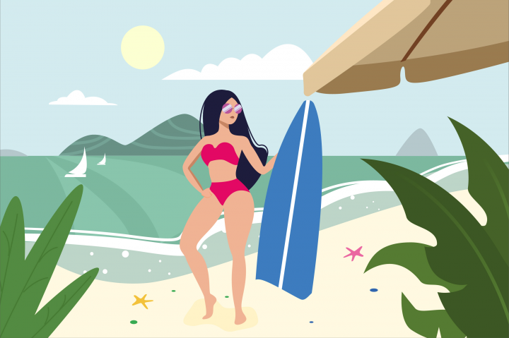 Серфингистка