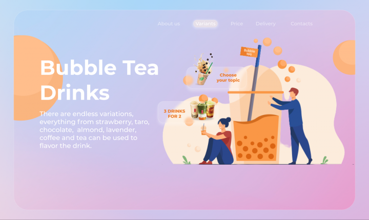 Магазин бабл чая (на англ. языке)