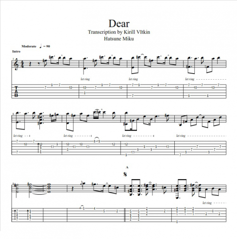 Hatsune Miku - Dear (acoustic)
