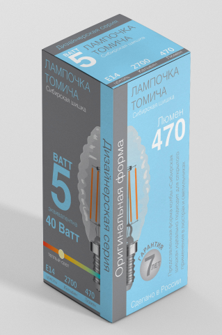 Упаковка лампочки Томича
