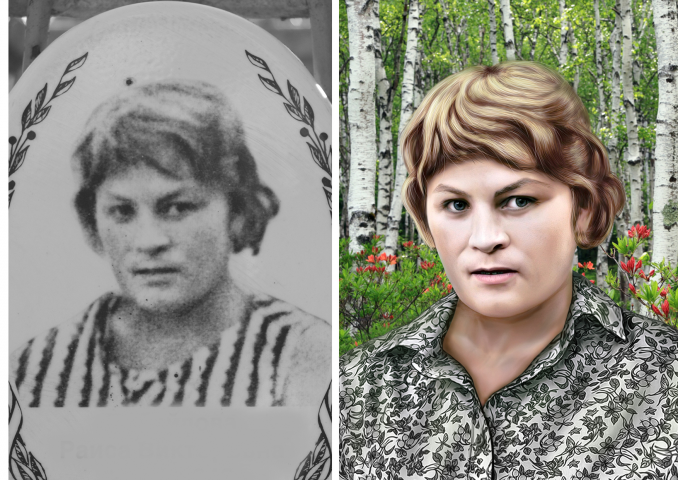 ретушь и оцветнение портрета