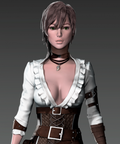 Женский фэнтези персонаж с мечом