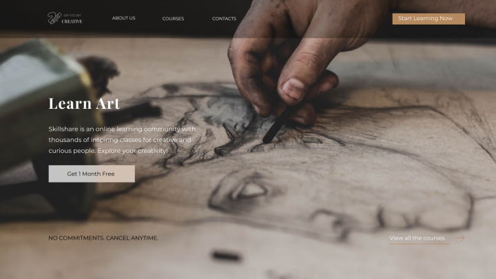 Landing page for art-studio