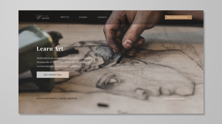 Landing page for art-studio
