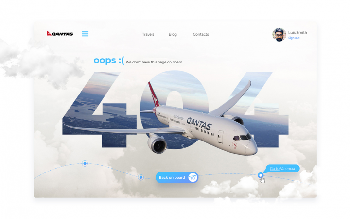 Страница 404 для Qantas