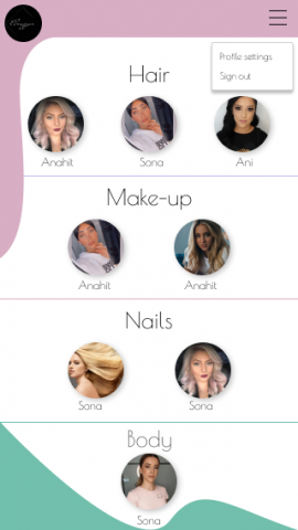 Приложение для салона красоты