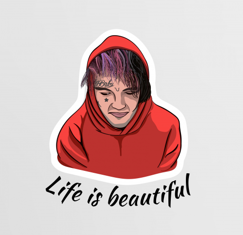 Стикер Lil Peep «Life is beautiful»
