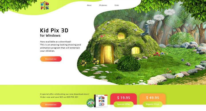 Лендинг для детского приложения KidPix