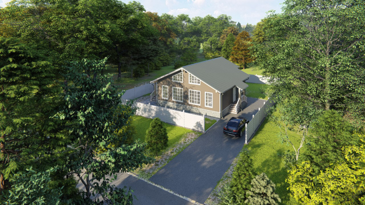 Каркасный дом, фиброцементный сайдинг