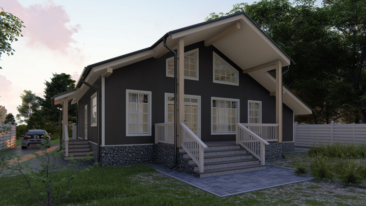 Каркасный дом, фиброцементный сайдинг