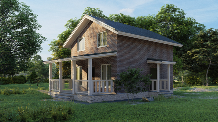 Дом 7х8, фасад Хауберк