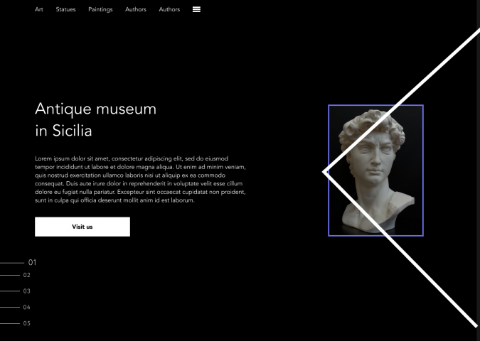 Дизайн сайта для музея античного исскуства