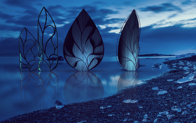 Drop leaf sculpture