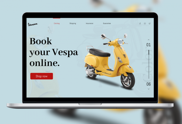 Первый экран для магазина скутеров «Vespa»