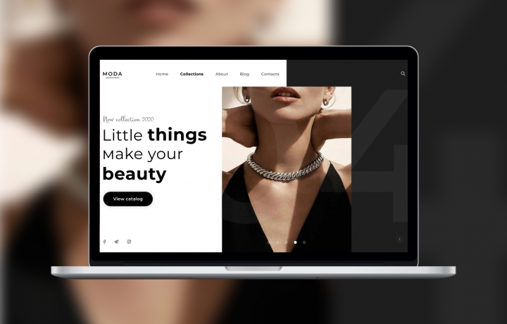 Первый экран для магазина аксессуаров «Moda»