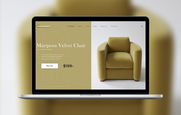 Первый экран для магазина мебели «Furniture&Decor»