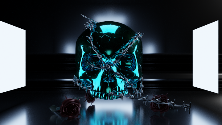 Сцена Череп 3D (рендер)