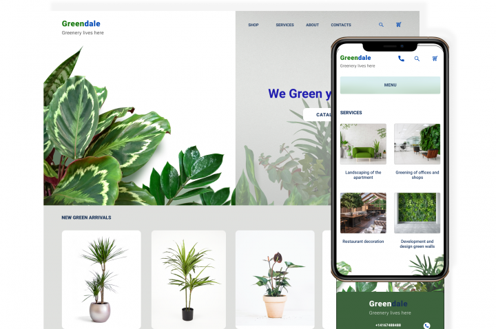 Интернет- магазин e-commerce для  Greendale