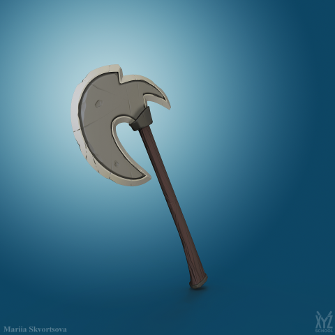 Axe. ZBrush render in colors