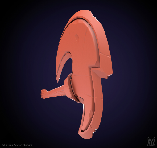 Axe. Final compose for a clay render