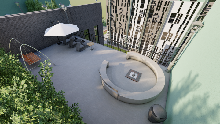 Дизайн эксплуатируемой кровли жилого дома